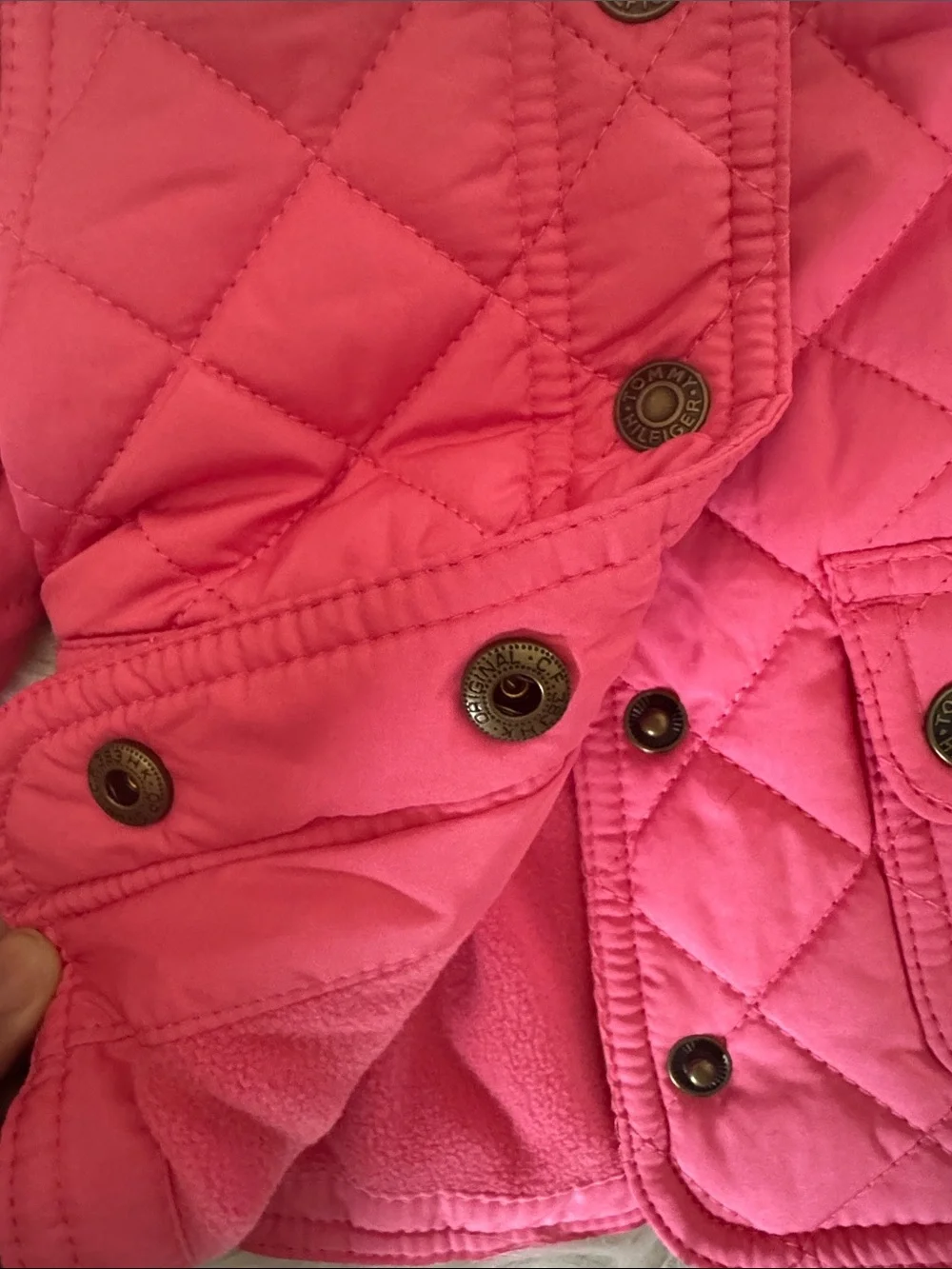 Toddler Tommy Hilfiger Quilted Hooded Jacket Hot Pink Size 3-6 Months